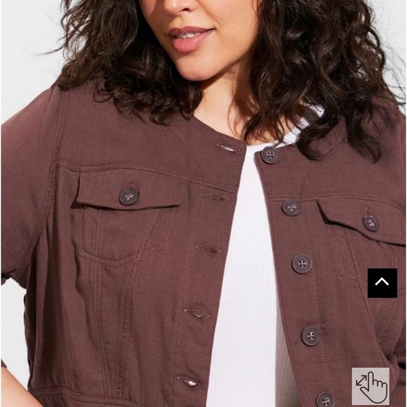 Torrid Jacket Double Gauze Cropped Collarless Size 0 - Picture 3 of 5